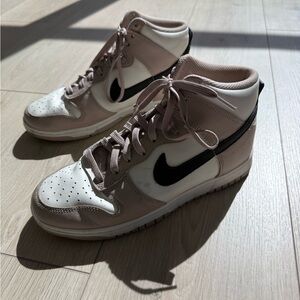 Nike Women's High-Top Sneakers in White and Tan